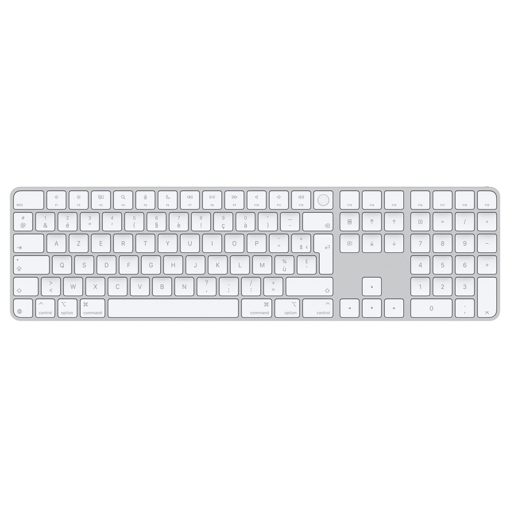 [MXK73F/A] Magic Keyboard avec Touch ID et pavé numérique pour les Mac avec puce Apple - Français (Touches blanches)